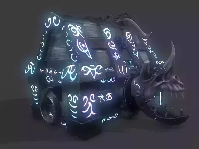 fantasy chest and ingot Low-poly 3D model