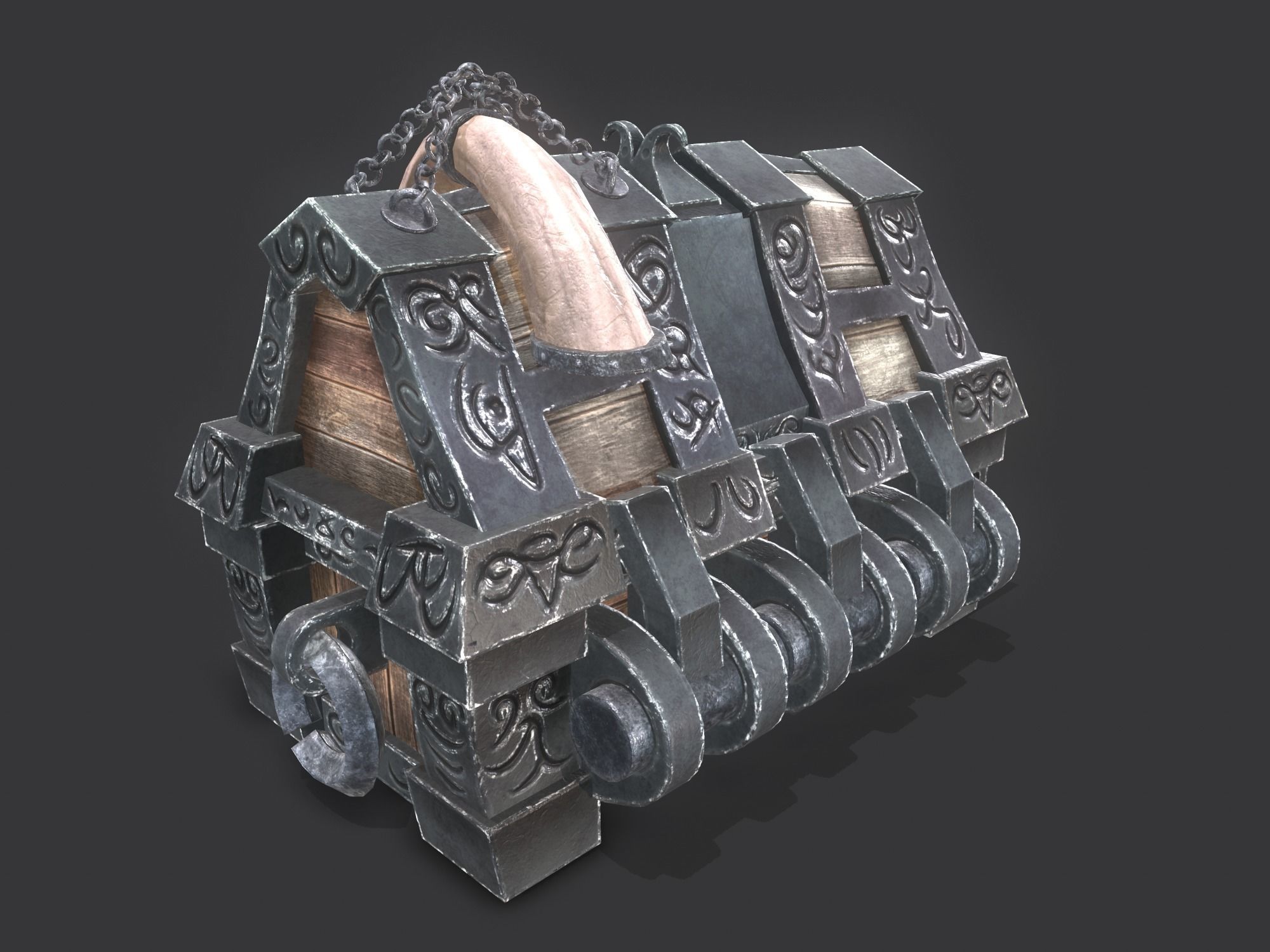 fantasy chest and ingot Low-poly 3D model_19