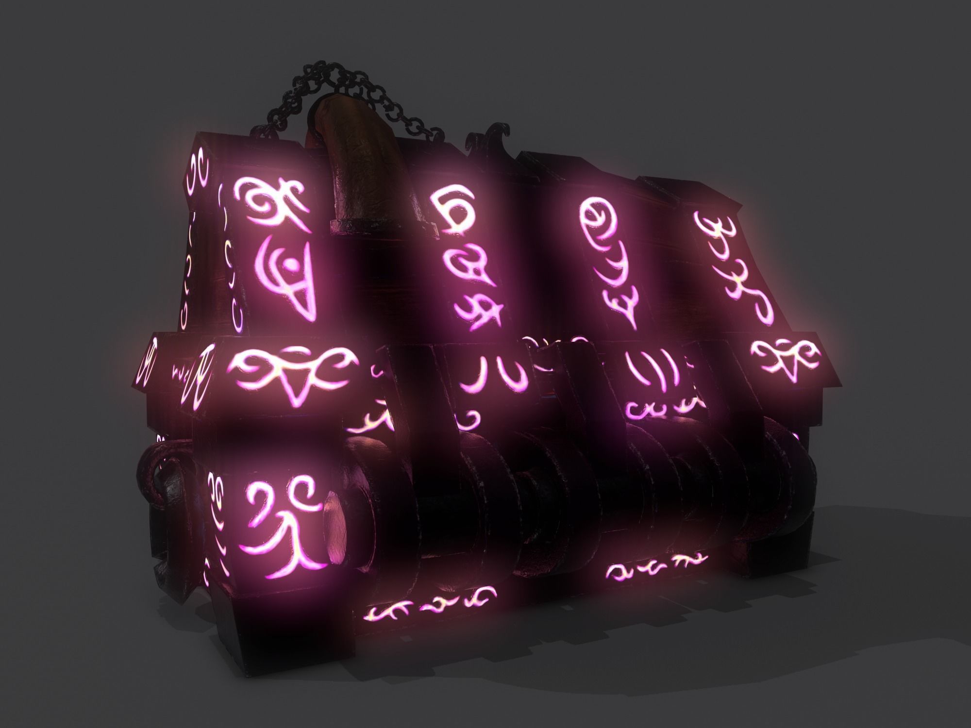 fantasy chest and ingot Low-poly 3D model_37