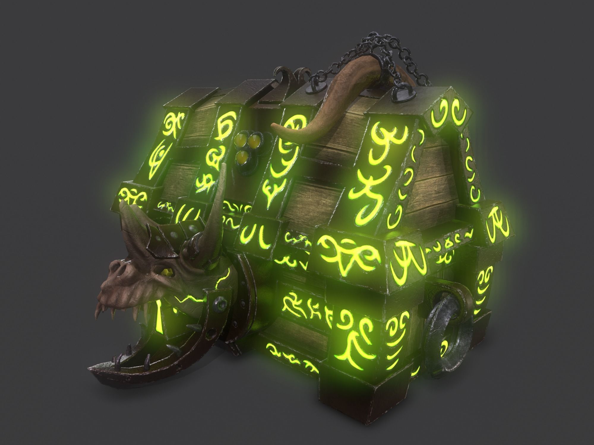 fantasy chest and ingot Low-poly 3D model_35