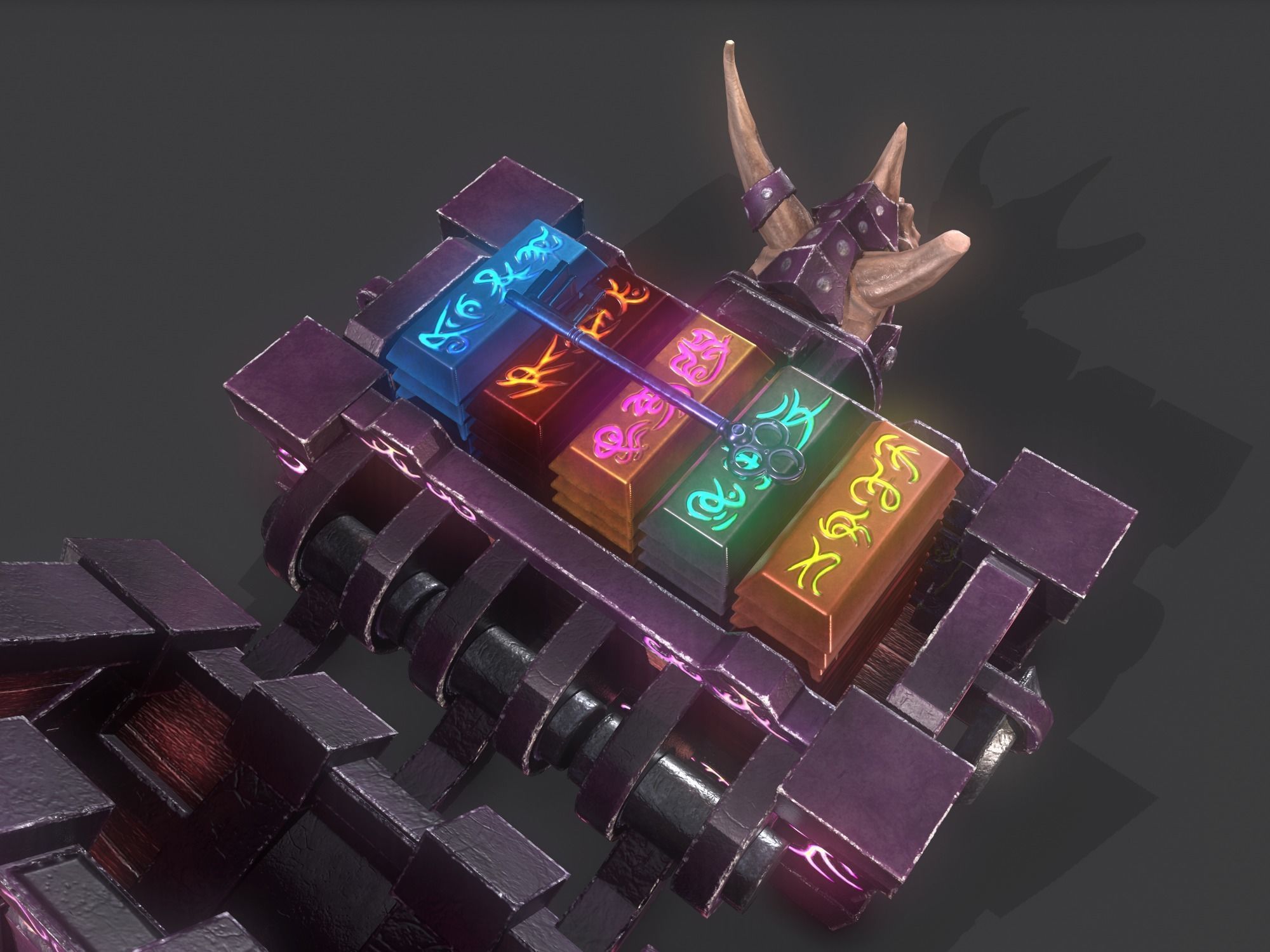 fantasy chest and ingot Low-poly 3D model_41