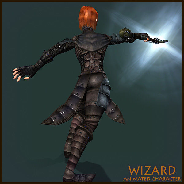 Animated Wizard Baby Low-poly 3D model_7