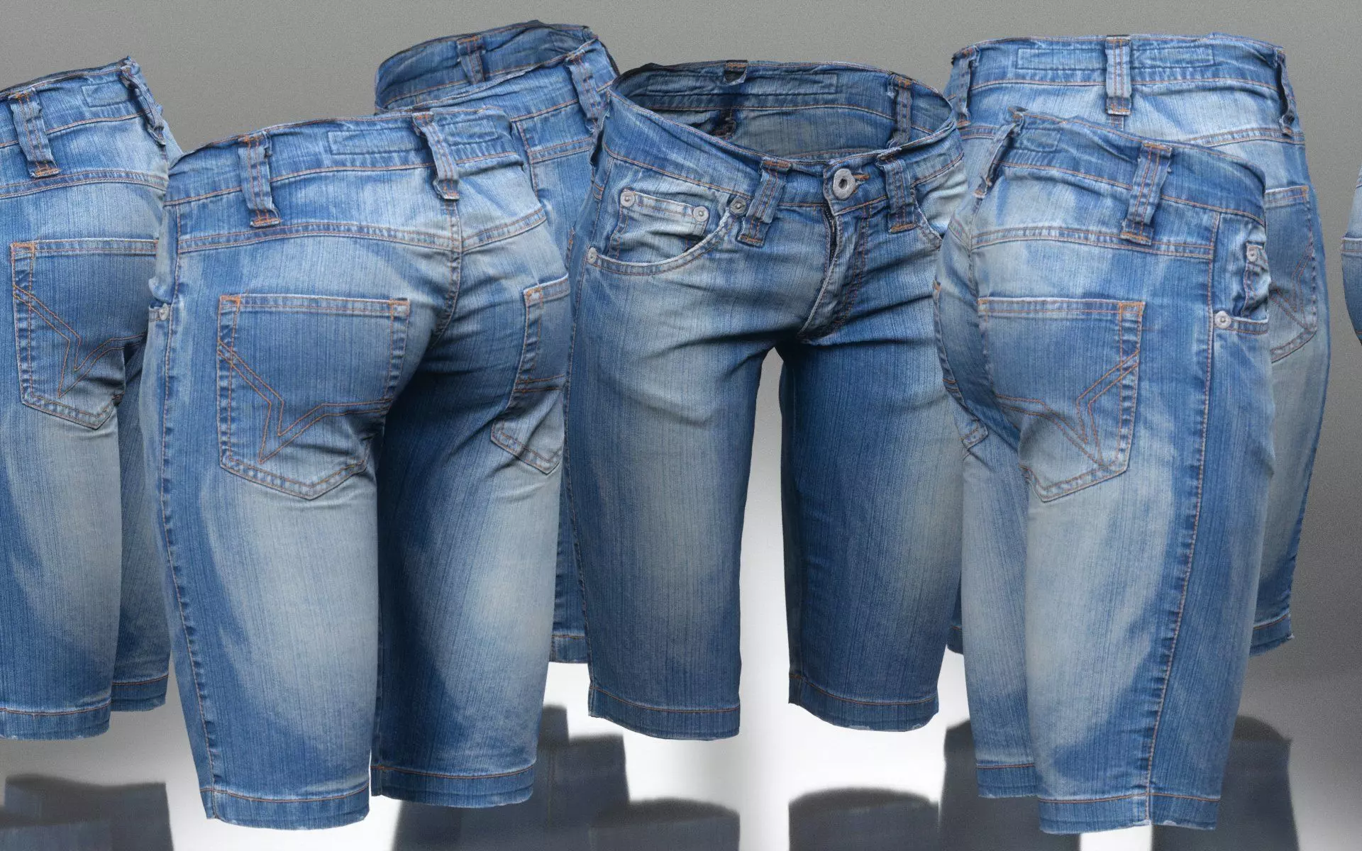 Tight Jeans Shorts Trousers Low-poly 3D model