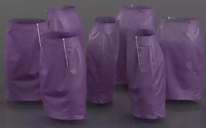 Purple Pencil Skirt Low-poly 3D model