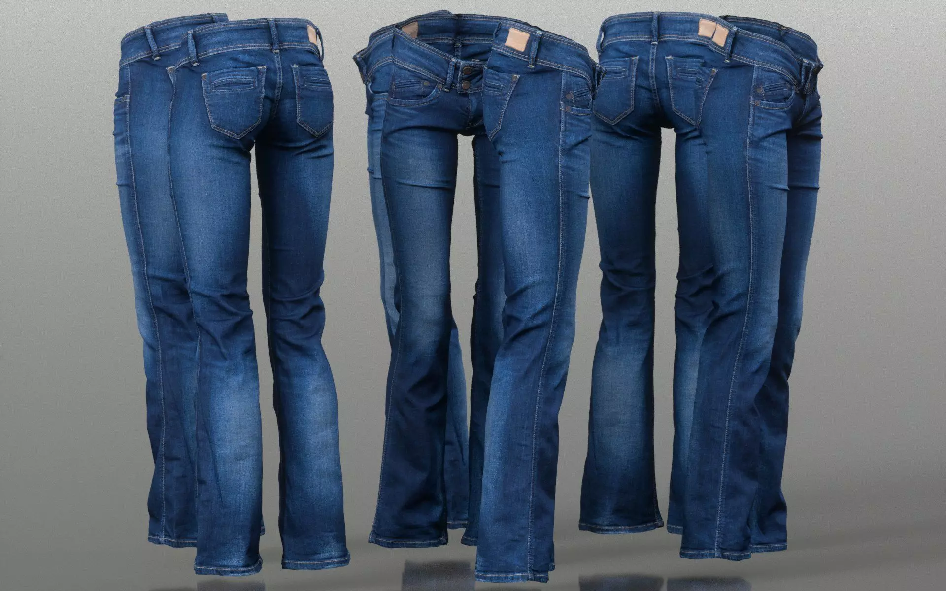 Dark Blue Jeans Long Trousers Low-poly 3D model