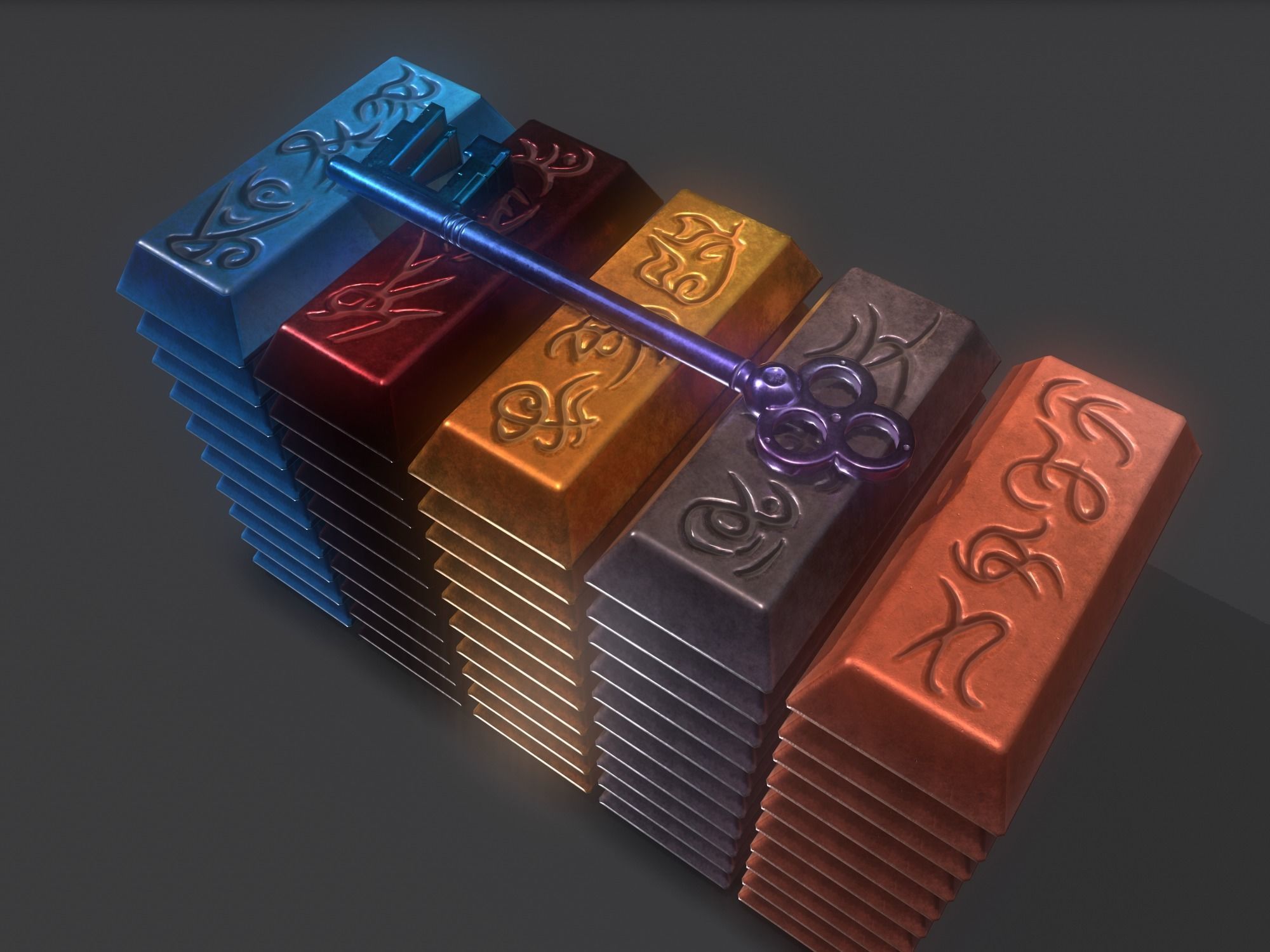 fantasy ingot Low-poly 3D model_4