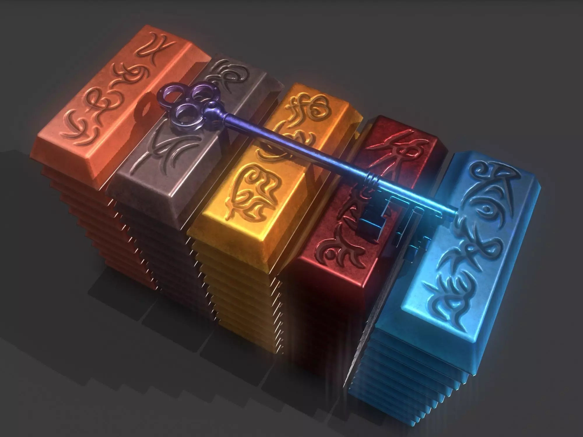 fantasy ingot Low-poly 3D model_0