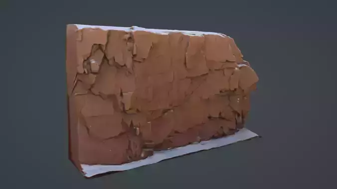 Snow Cover Cliff-A Low-poly 3D model