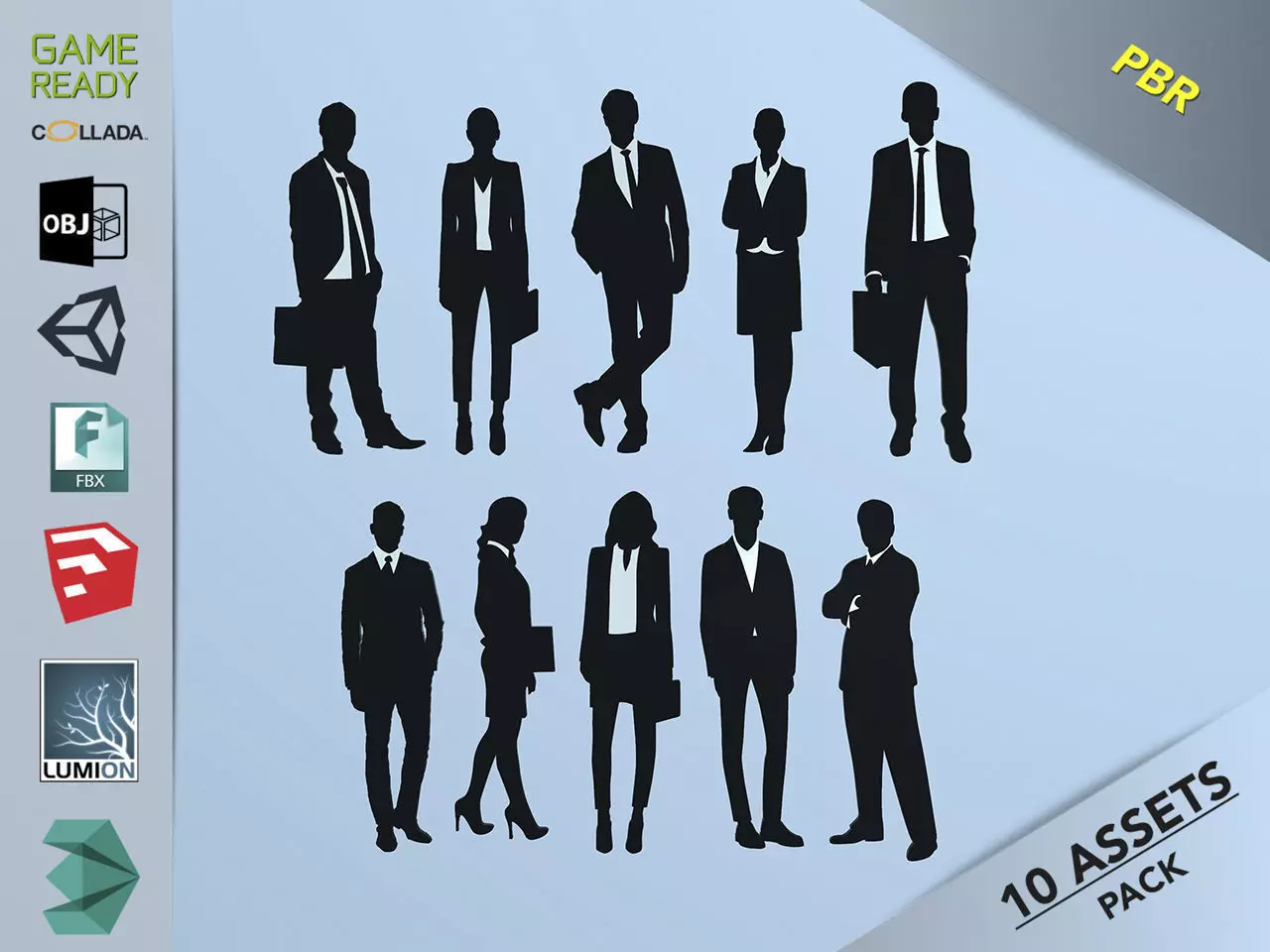 Silhouette Busines Pack 1 Low-poly 3D model
