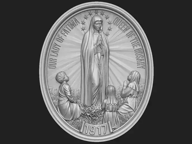 Our Lady of Fatima Medallion no 2 3D print model
