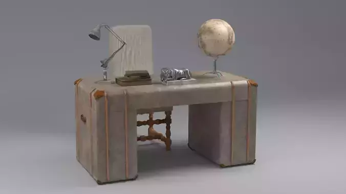 old desk 19 century with extra object 