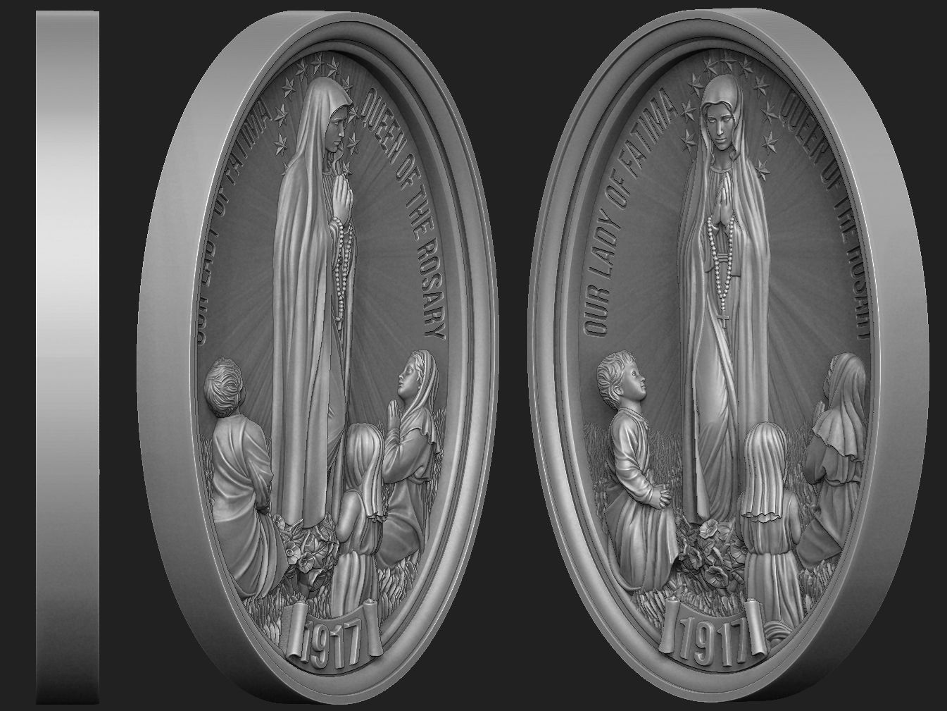 Our Lady of Fatima Medallions 3D Model Collection_3