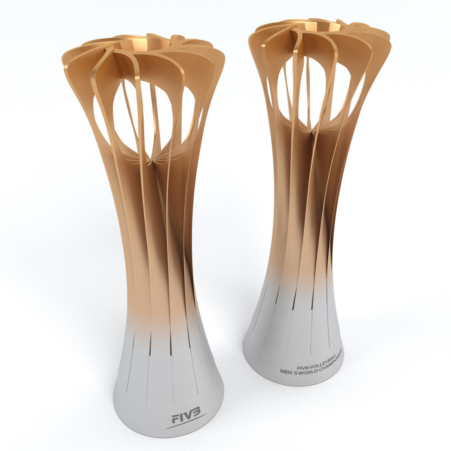 Volleyball World Championship Cup Trophy low poly Low-poly 3D model_1