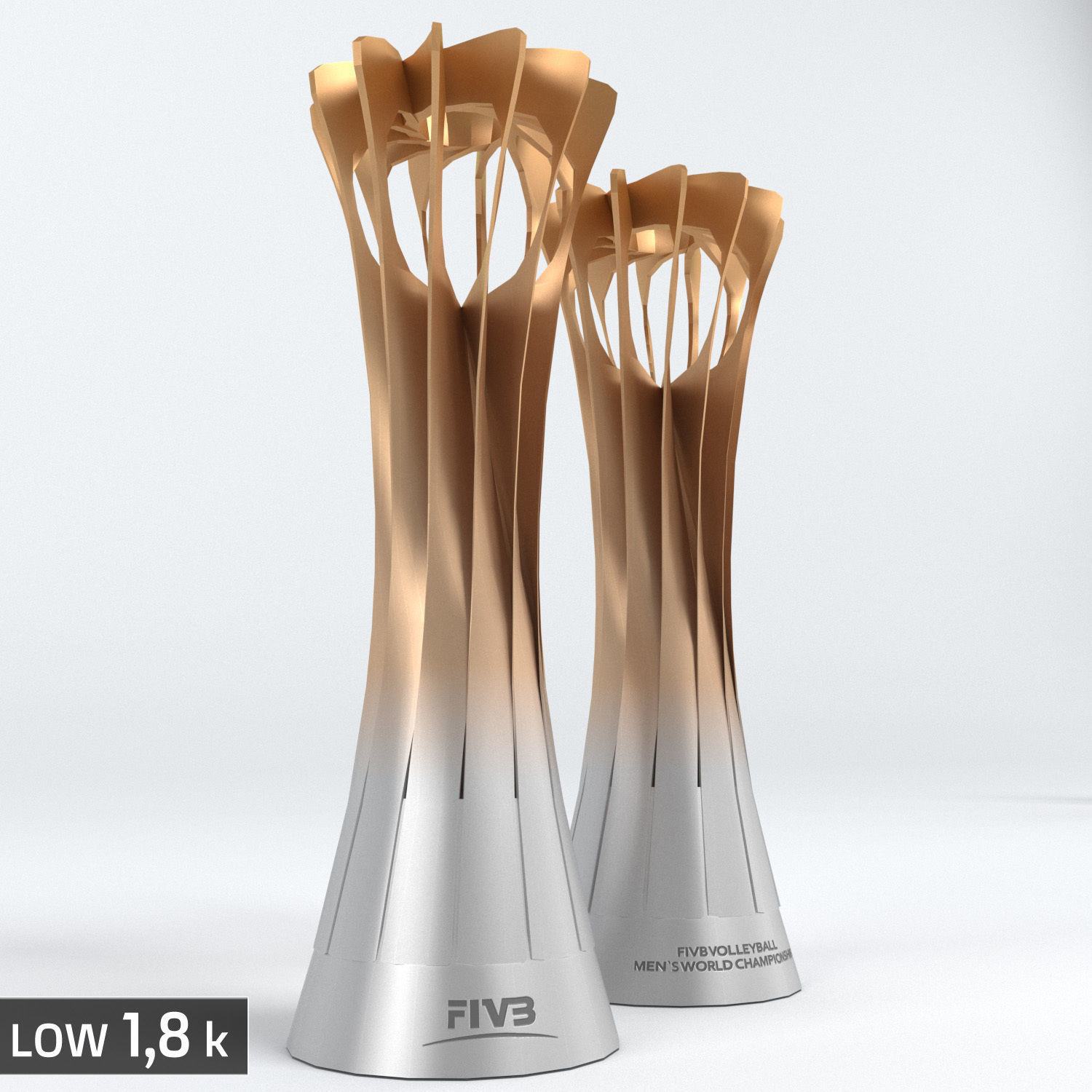 Volleyball World Championship Cup Trophy low poly Low-poly 3D model_14
