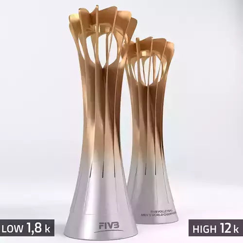 Volleyball World Championship Cup Trophy low poly Low-poly 3D model