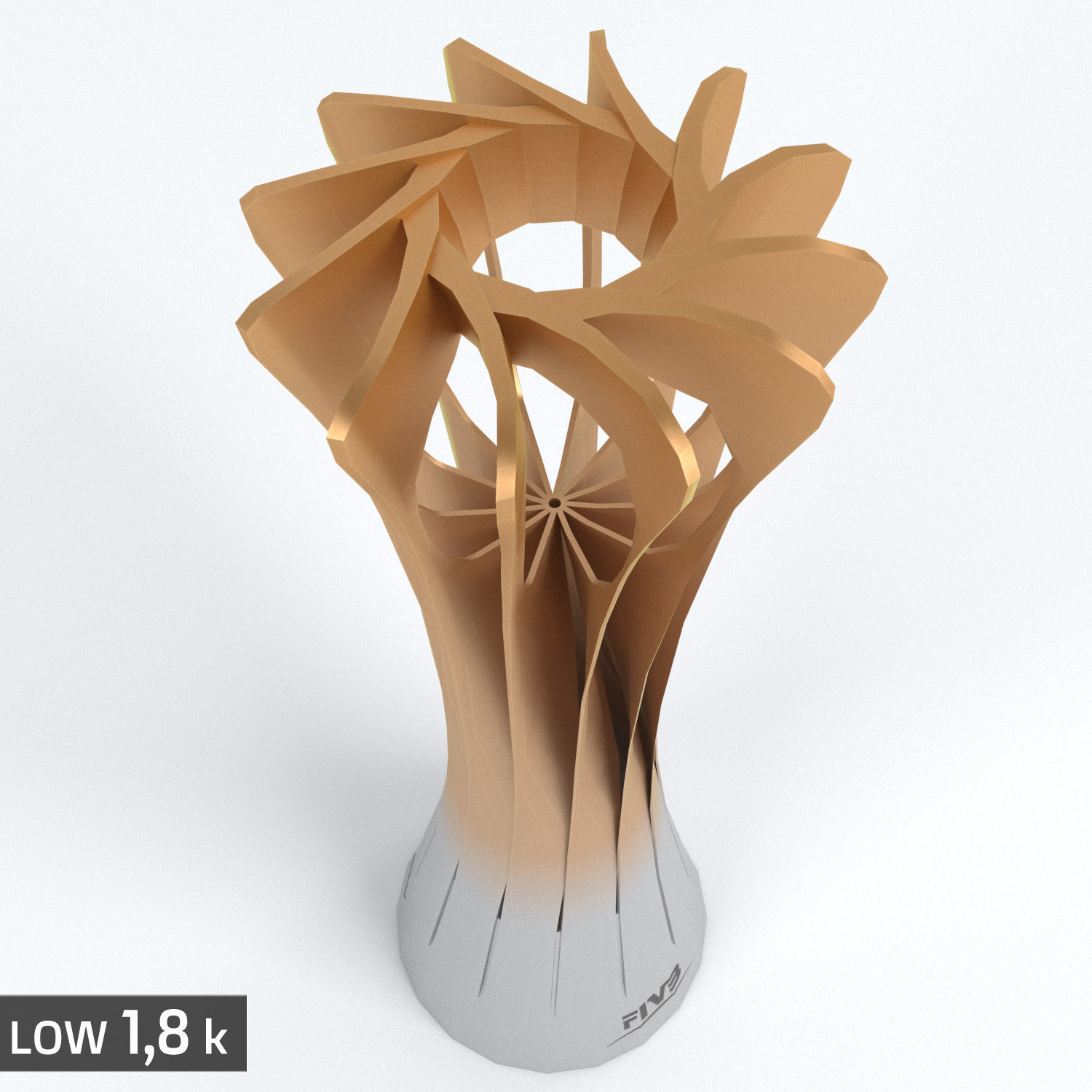 Volleyball World Championship Cup Trophy low poly Low-poly 3D model_16
