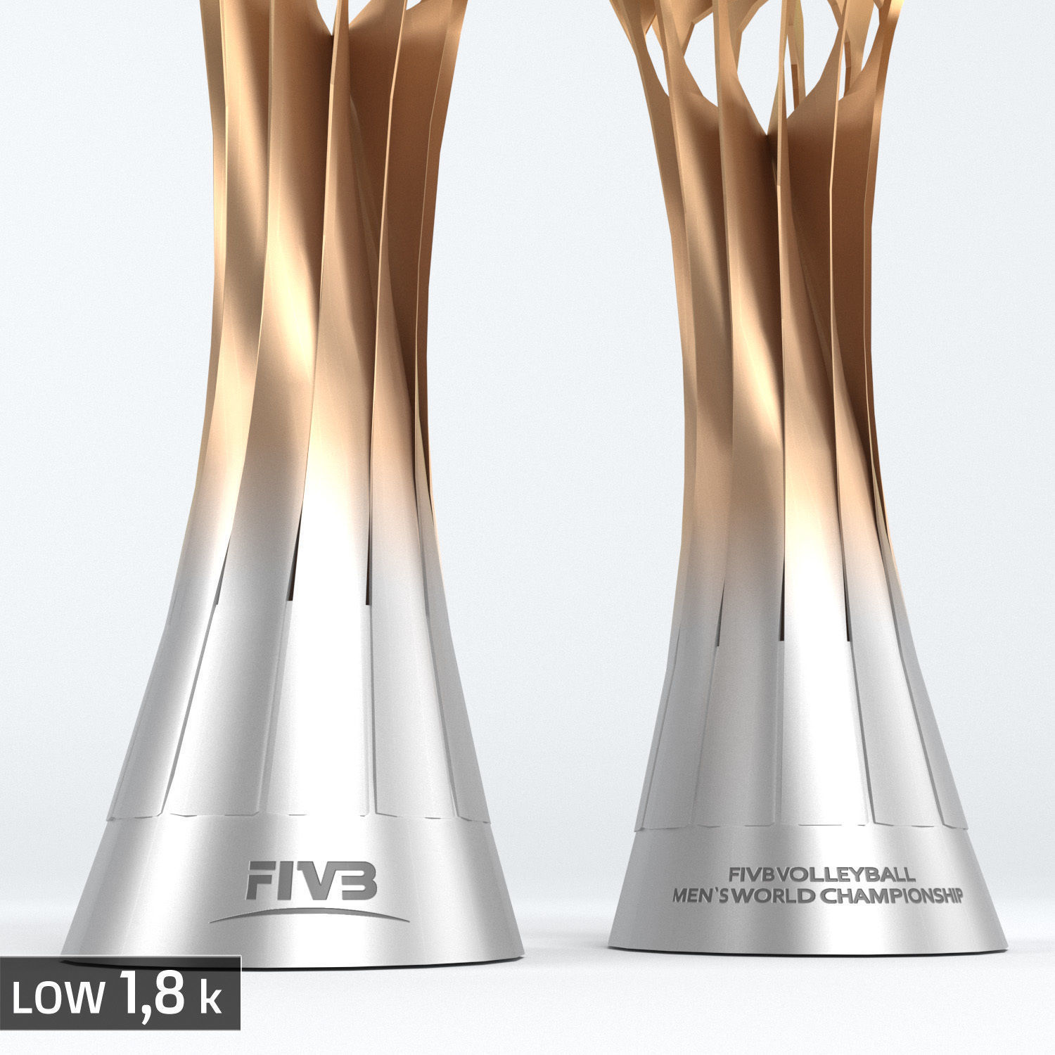 Volleyball World Championship Cup Trophy low poly Low-poly 3D model_15
