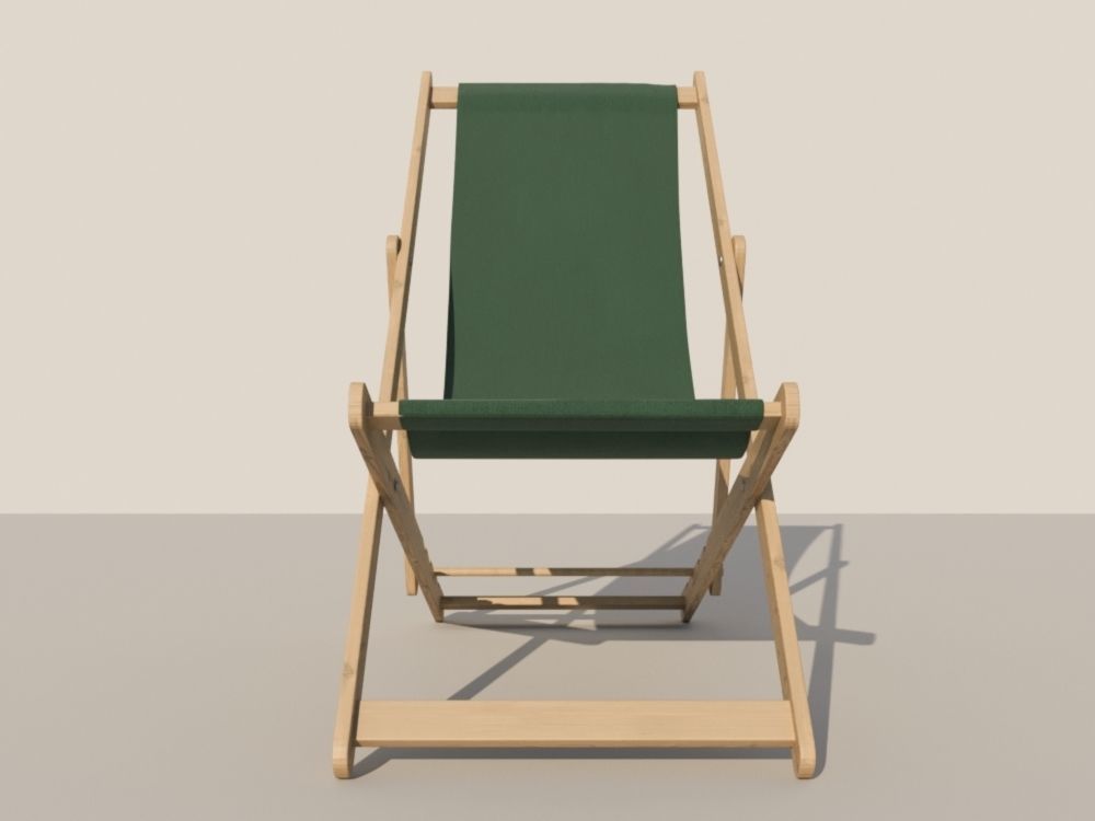 Deck chair 3D model_6