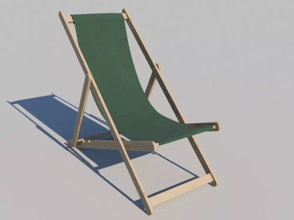 Deck chair 3D model_0