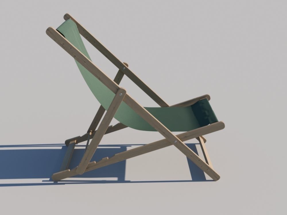 Deck chair 3D model_5