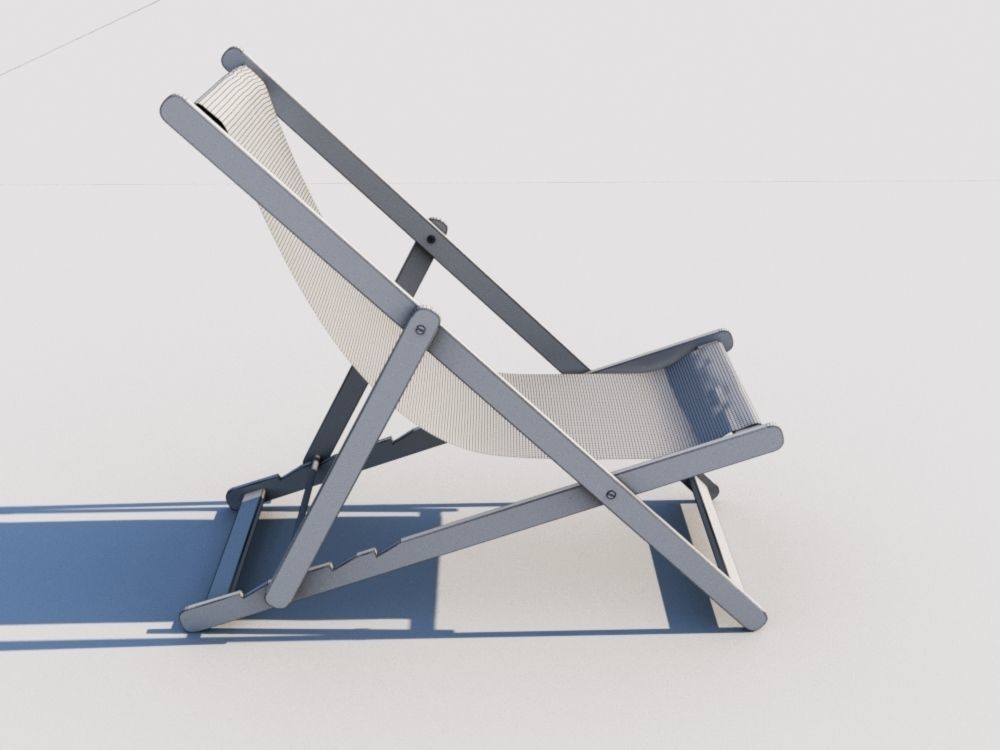 Deck chair 3D model_4