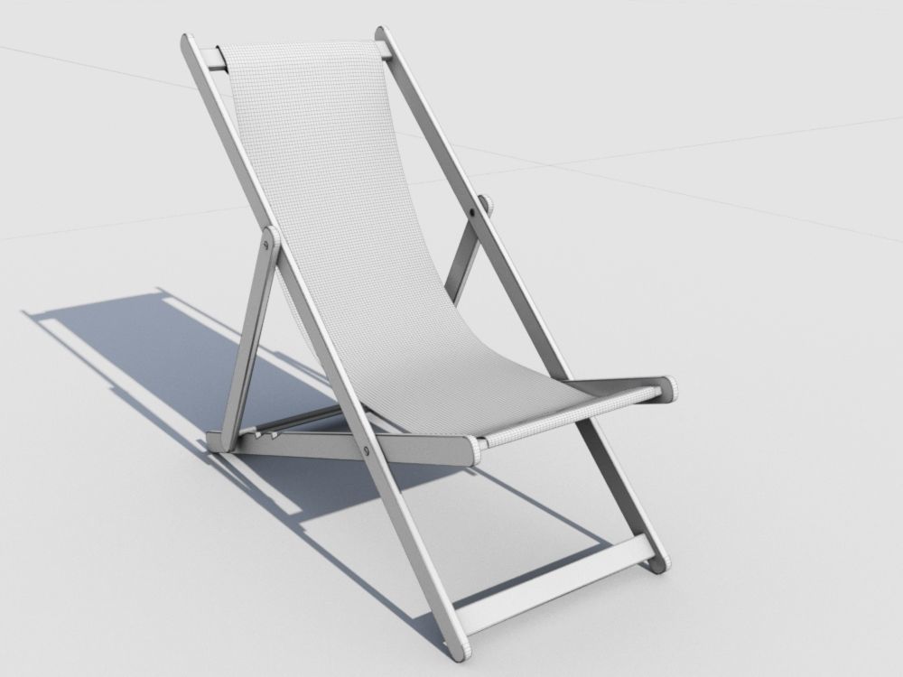 Deck chair 3D model_2