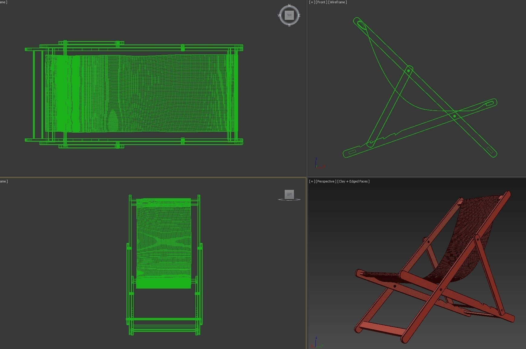 Deck chair 3D model_3
