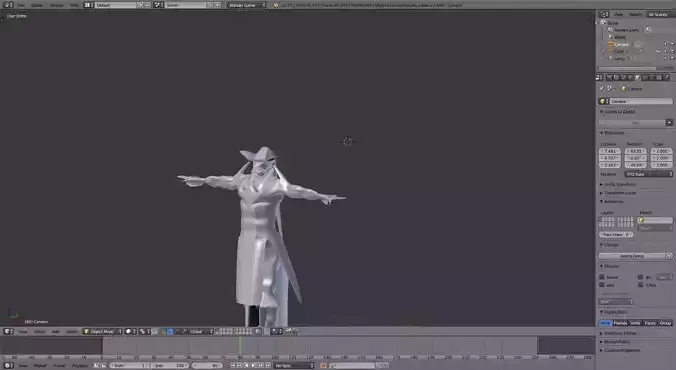 C production animated character in program 3D model