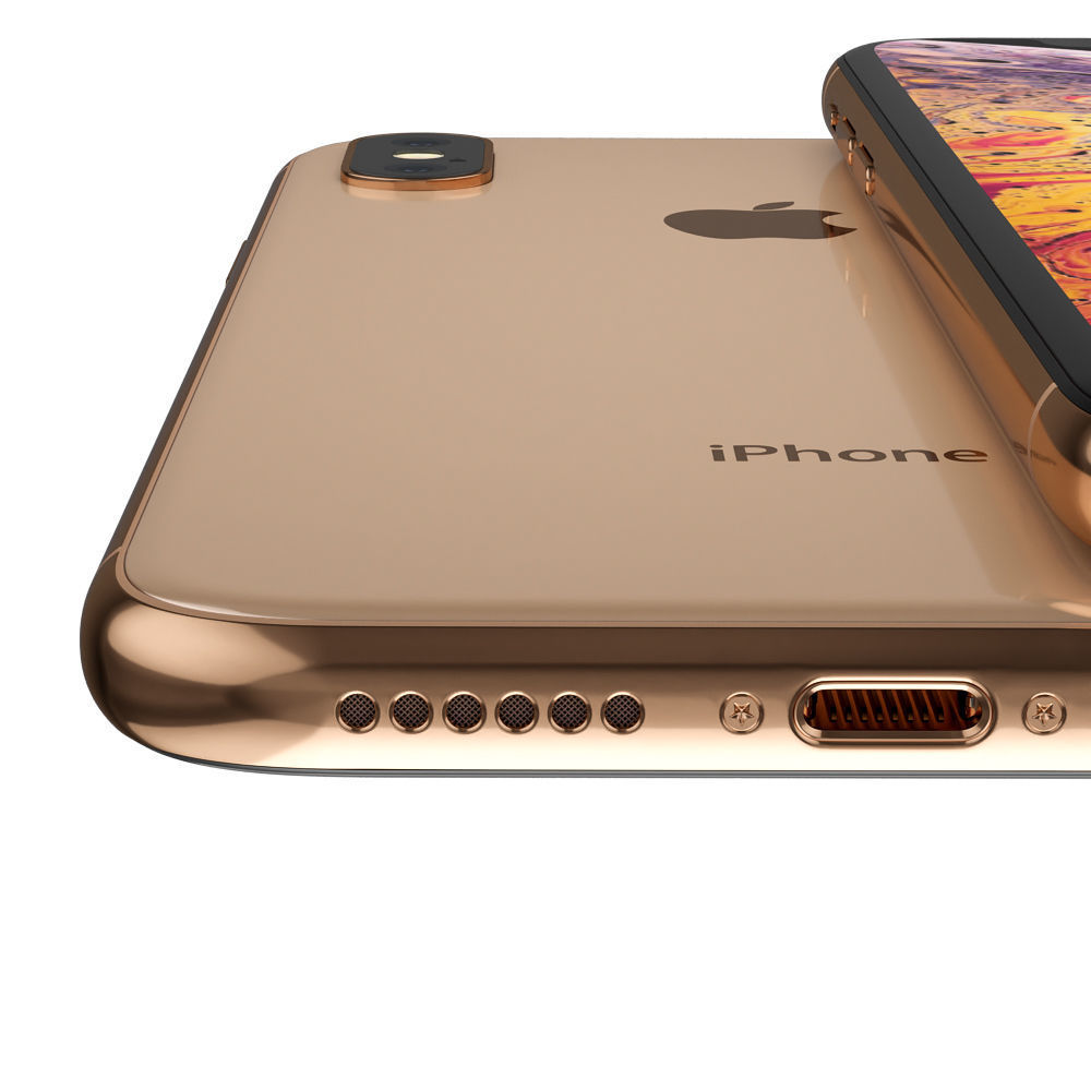 Apple iPhone XS Gold 3D model_9