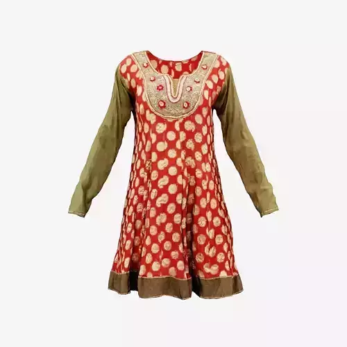 Red Gold Green Classical Dress