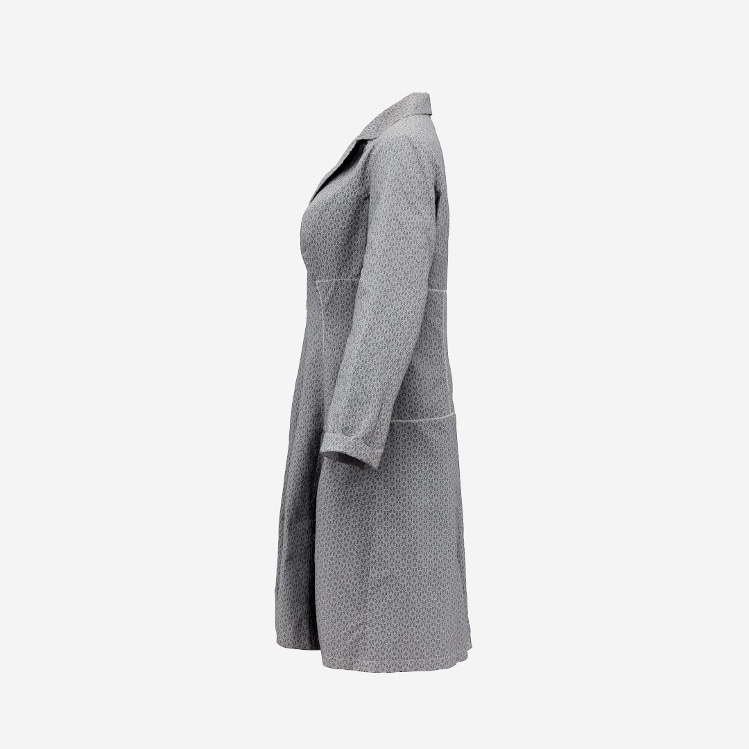 Grey Pattern Dress Buttoned Low-poly 3D model_16