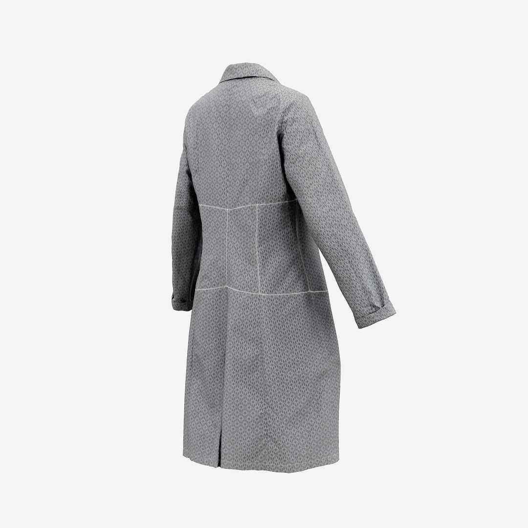 Grey Pattern Dress Buttoned Low-poly 3D model_13