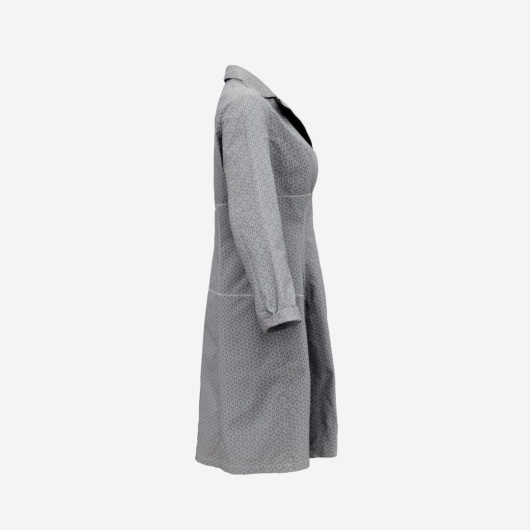Grey Pattern Dress Buttoned Low-poly 3D model_11