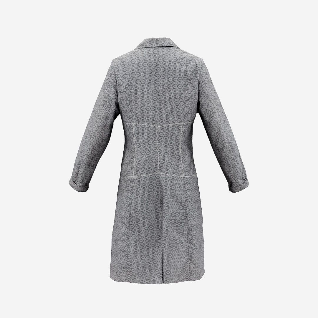 Grey Pattern Dress Buttoned Low-poly 3D model_14