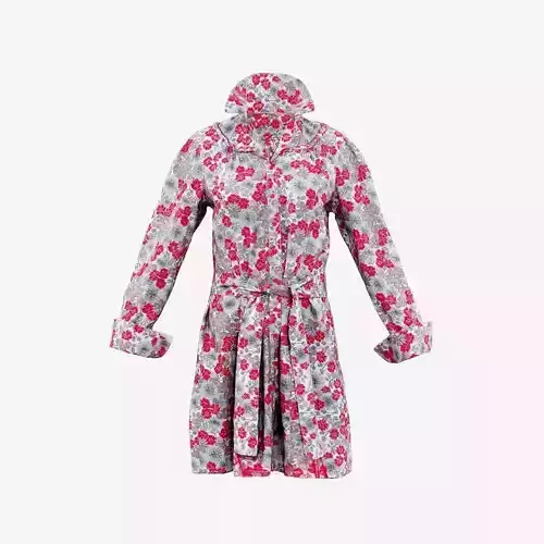 Flower Dress Collar up