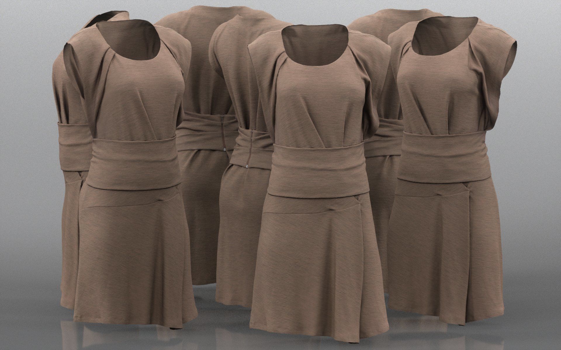3D model Brown Tunic Dress VR / AR / low-poly | CGTrader