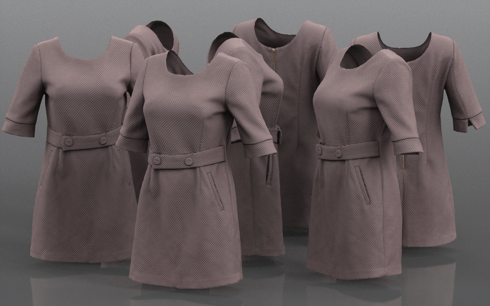 3D model Brown Belt Dress VR / AR / lowpoly CGTrader