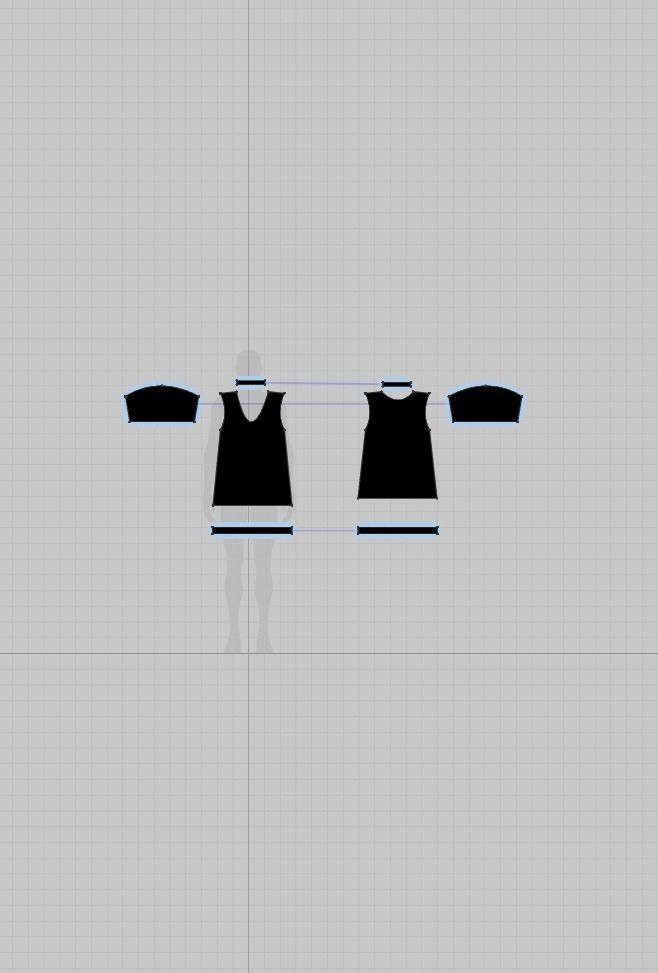FREE Baggy Denim T-Shirt - Marvelous Designer - Project File Free 3D model_8