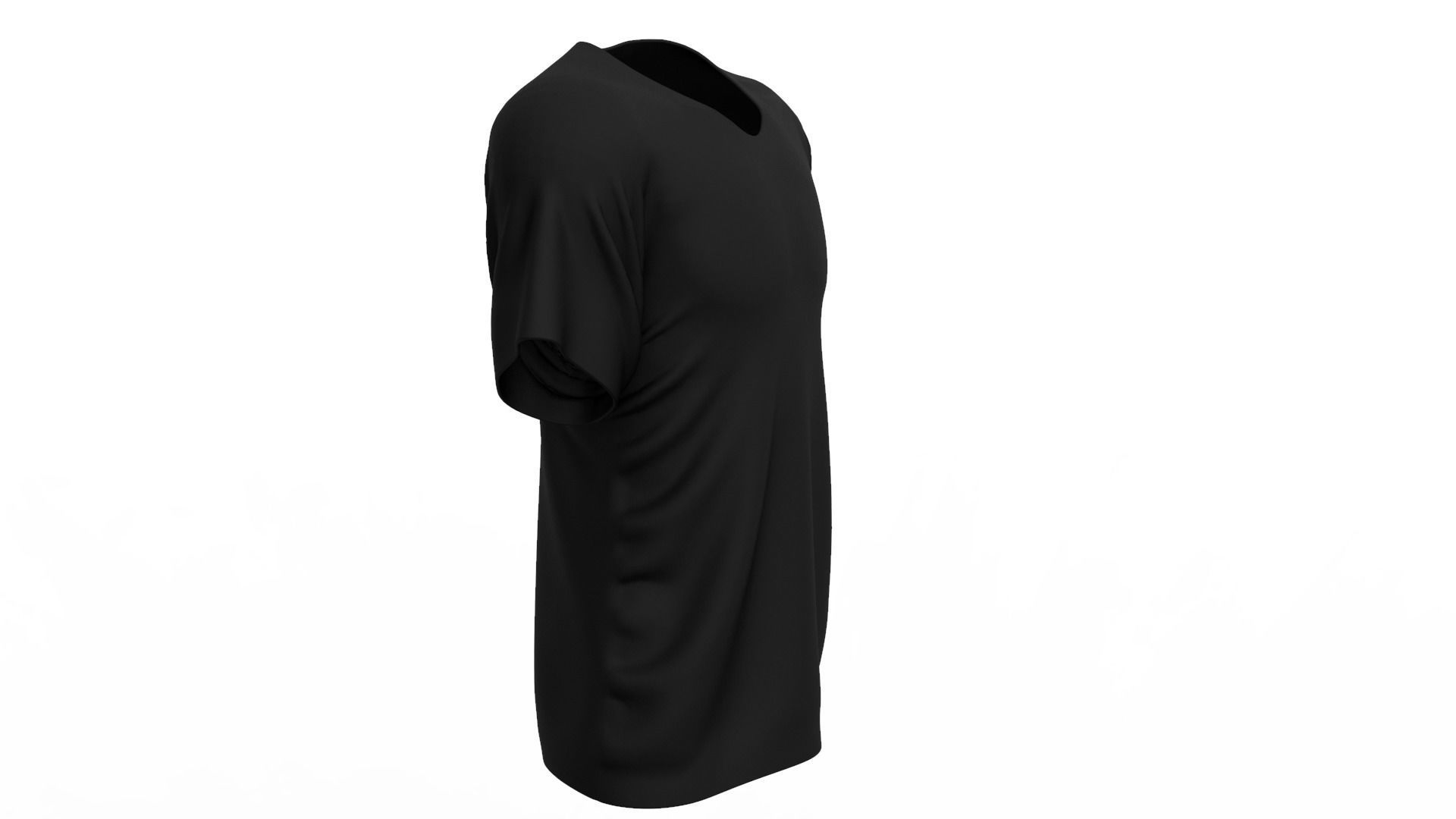 FREE Baggy Denim T-Shirt - Marvelous Designer - Project File Free 3D model_2