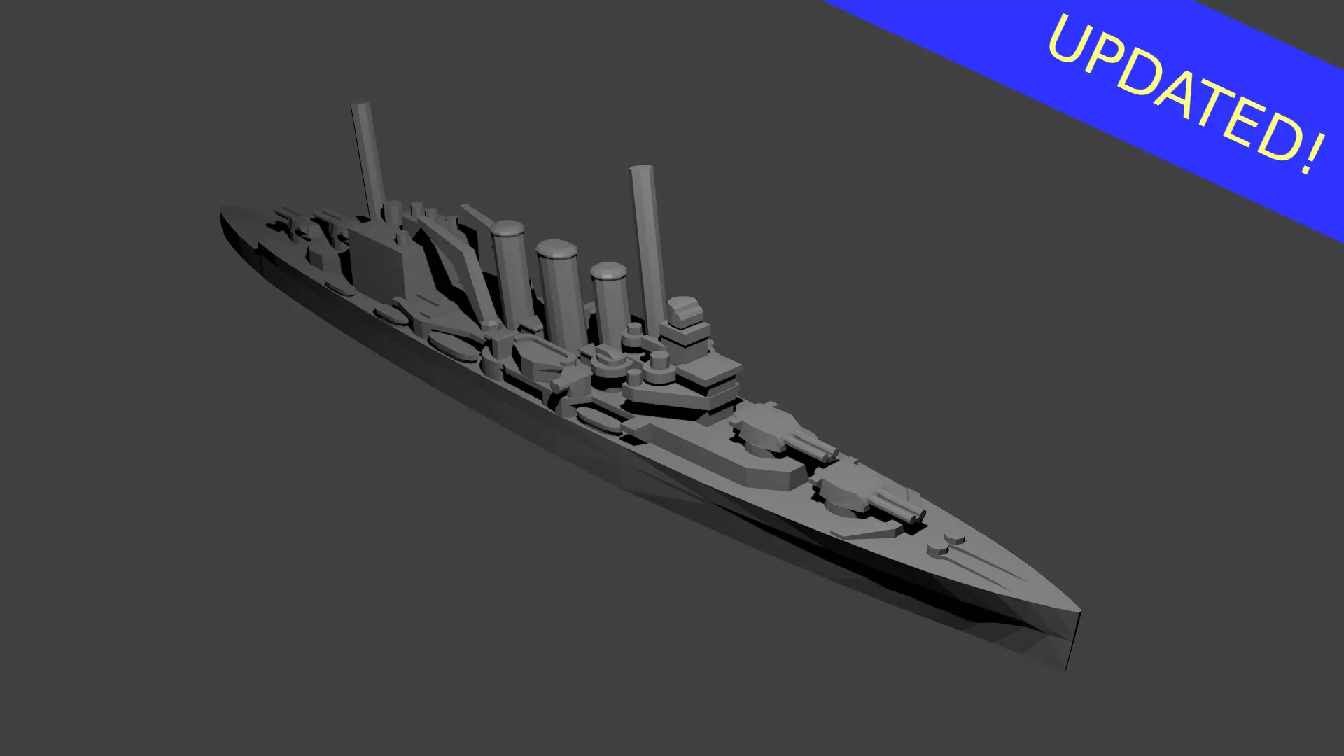 British County Kent Class Cruiser Warship 3D print model_0