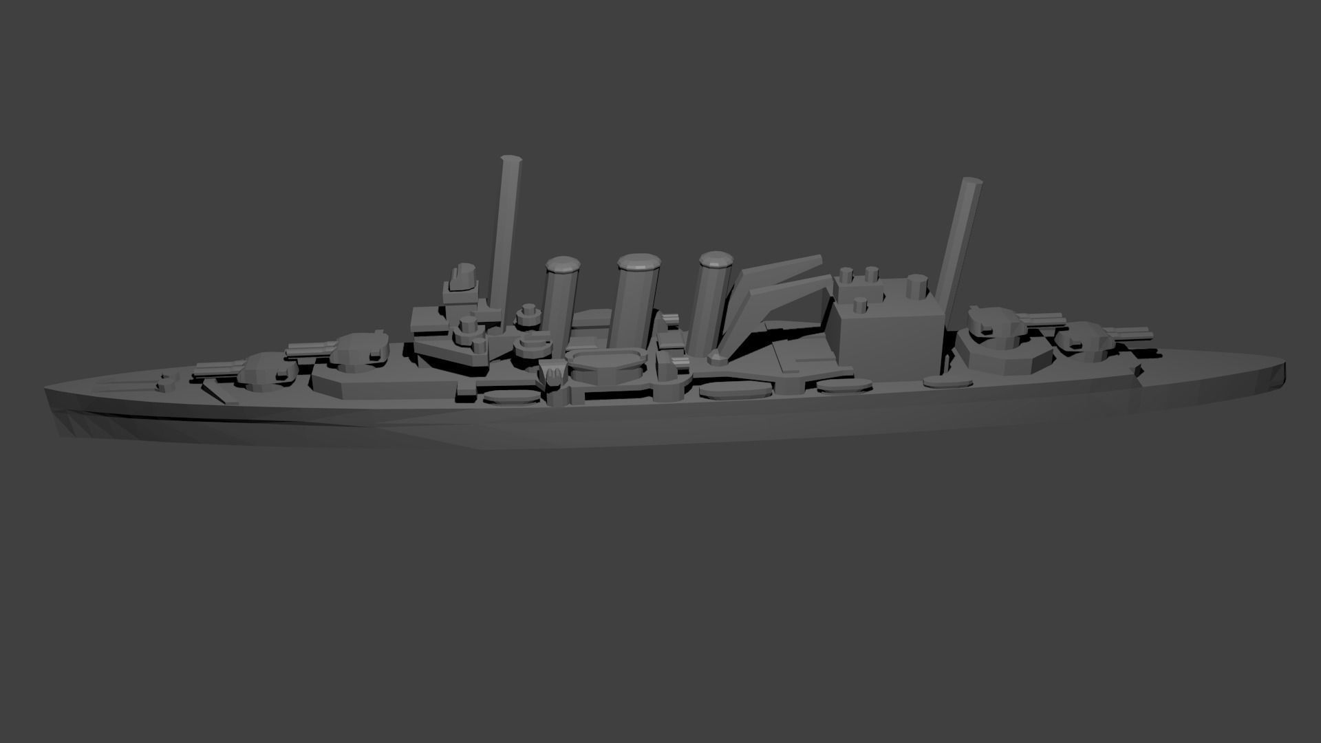 British County Kent Class Cruiser Warship 3D print model_2