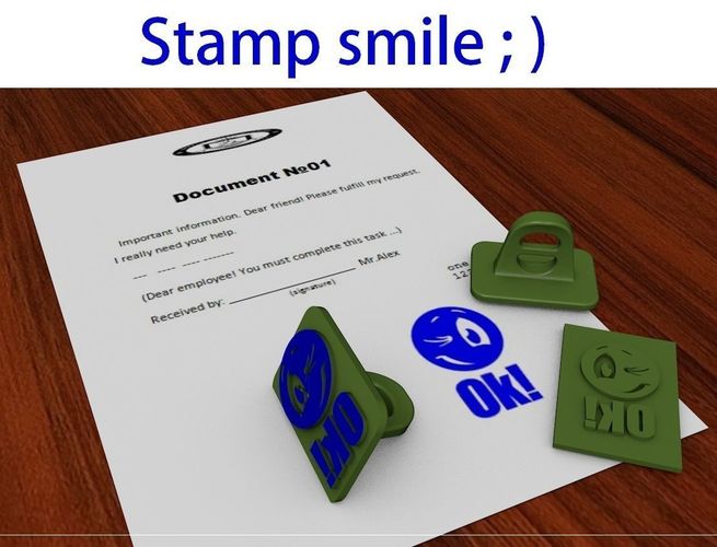 Smile stamp print 3D print model