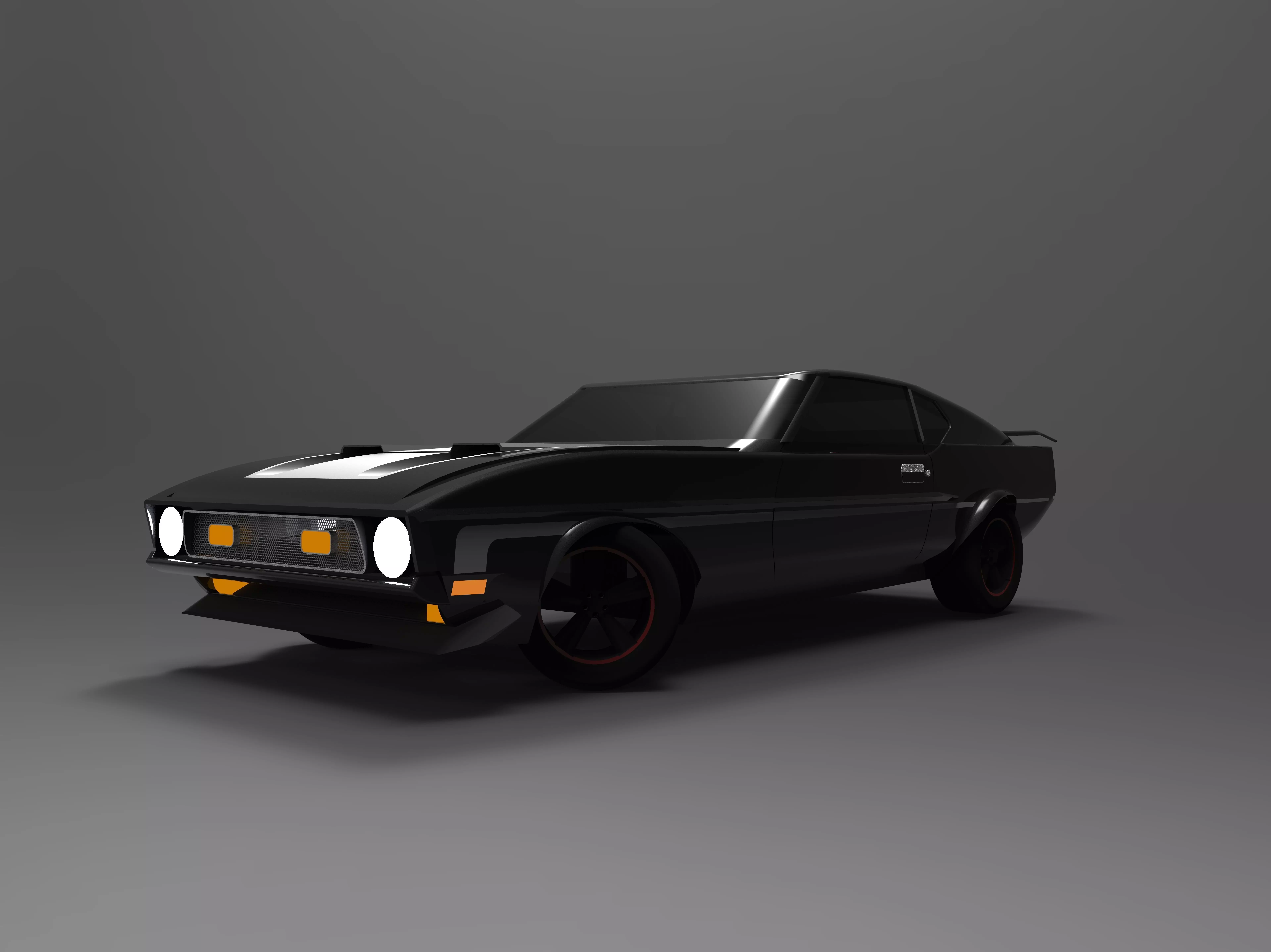 1971 Boss 351mach 1 beta v3 Free 3D model_0