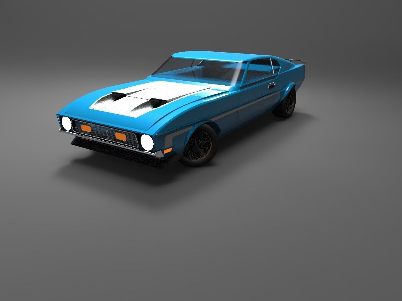 1971 Boss 351mach 1 beta v3 Free 3D model_9