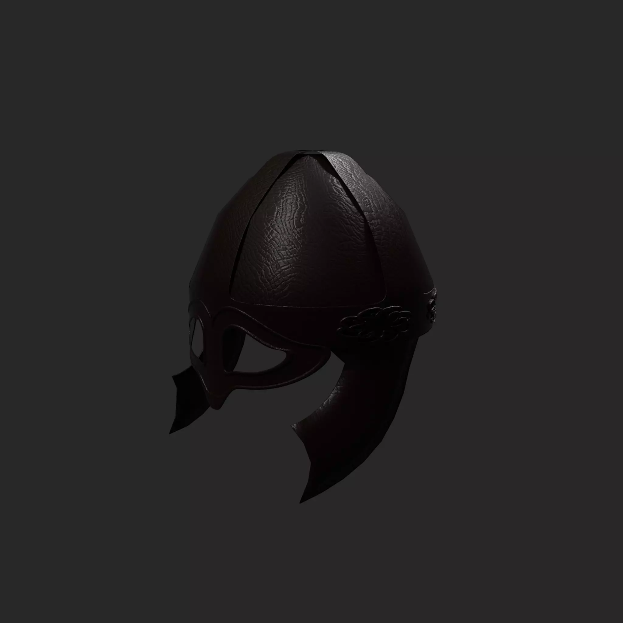 Leather Helmet High-Poly 3D model_0