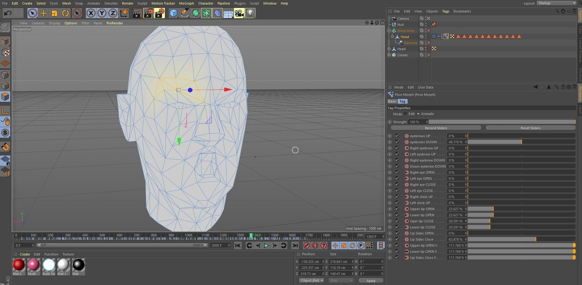 Controllable face movements Low-poly 3D model_1