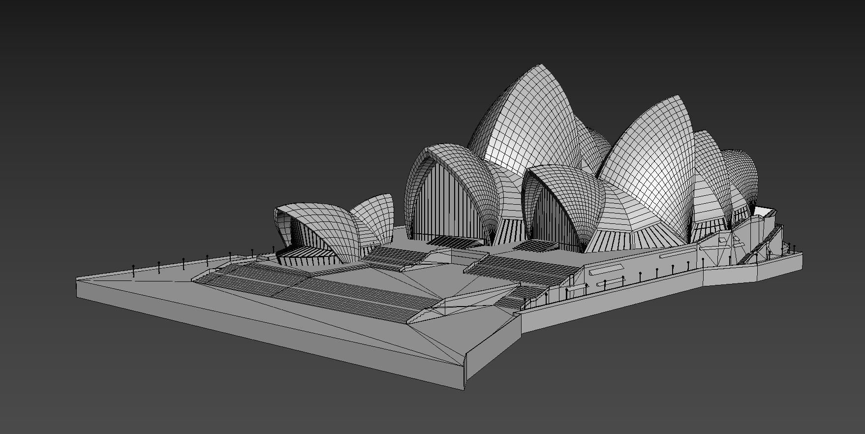 SYDNEY OPERA HOUSE Low-poly 3D model_6
