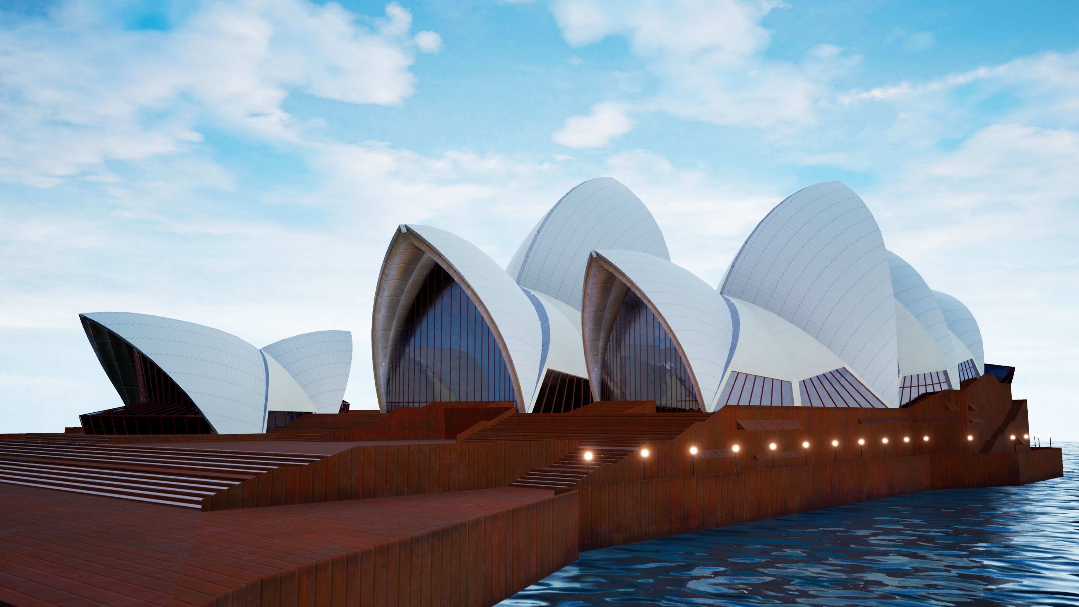 SYDNEY OPERA HOUSE Low-poly 3D model_4