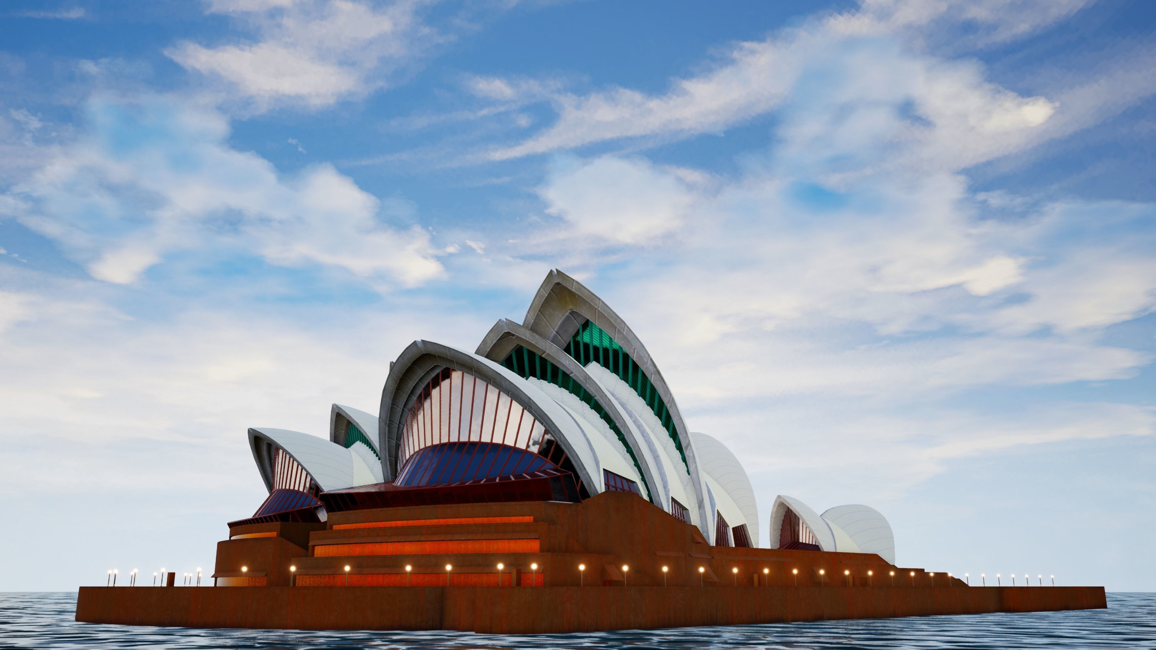 SYDNEY OPERA HOUSE Low-poly 3D model_2