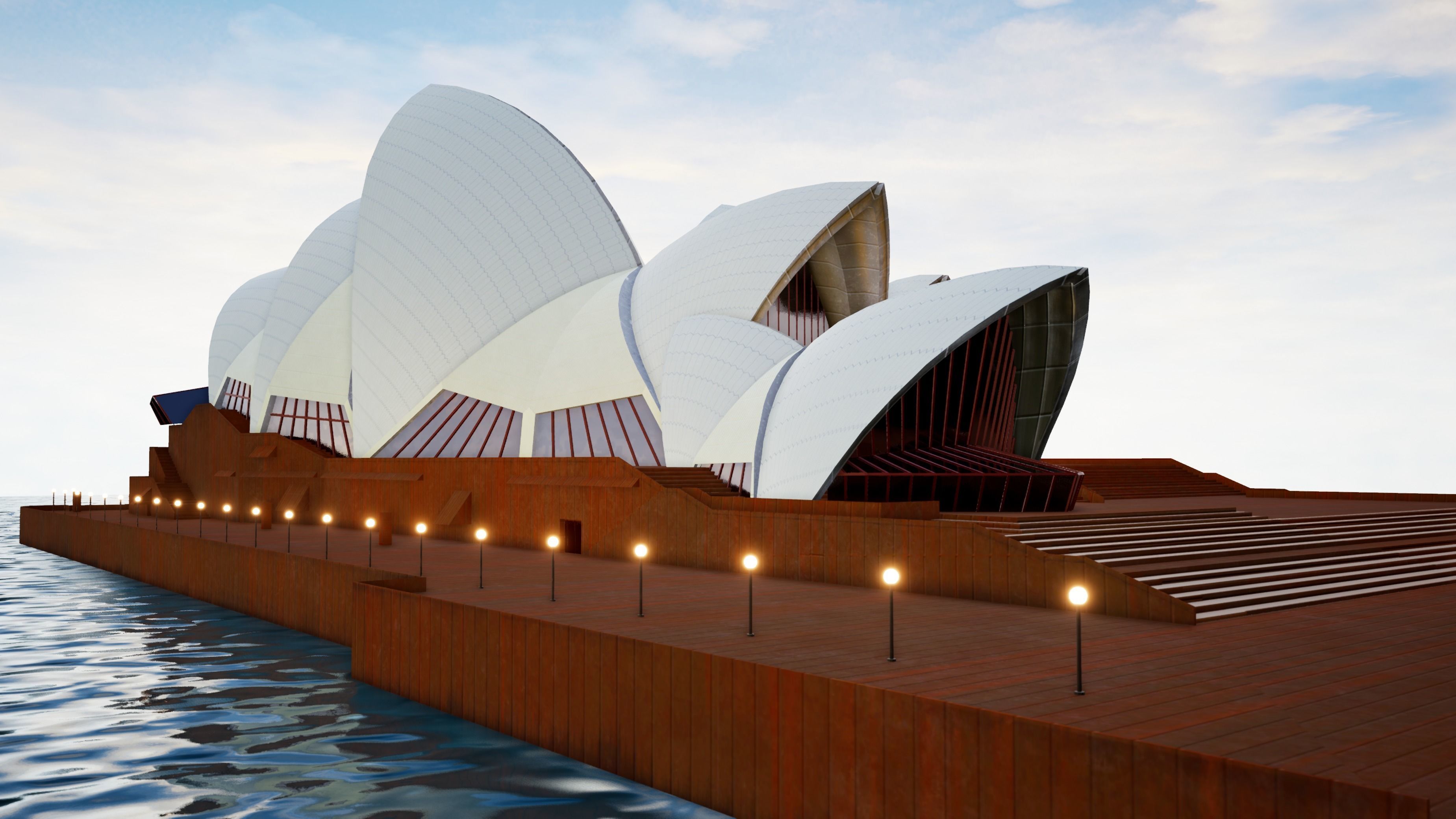 SYDNEY OPERA HOUSE Low-poly 3D model_3